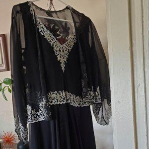 JKLARA Evening Glamour Gown 16W Black, Embellished